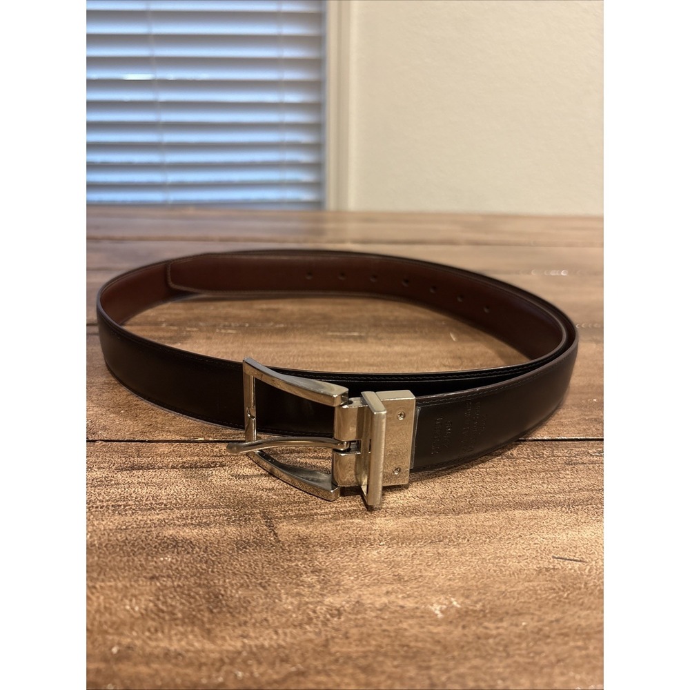 Perry Ellis Men's Reversible Leather Belt Black Brown Size 42 Dress Casual